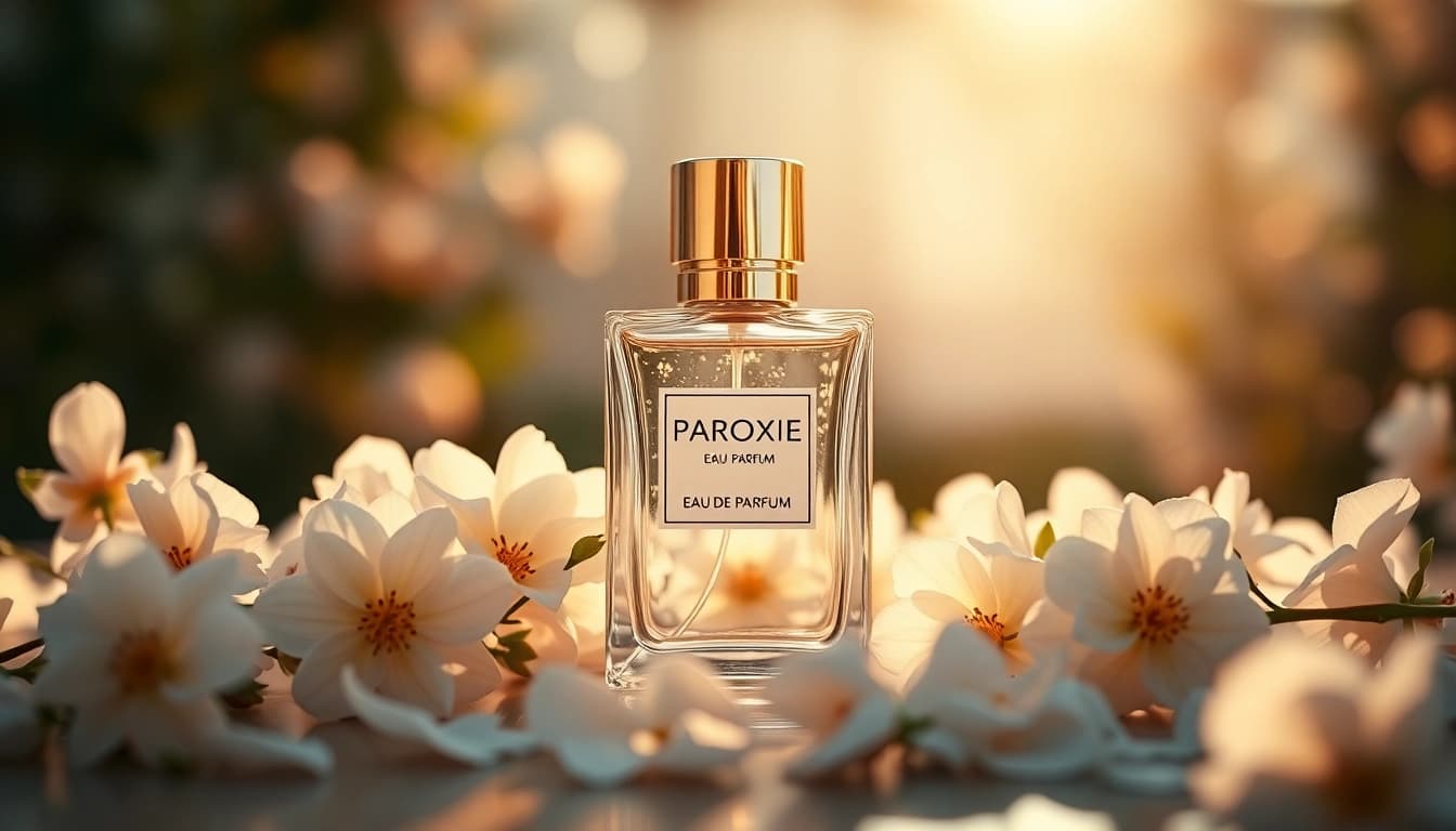 Showcasing Paradoxe Eau de Parfum in an elegant floral setting, enhancing its luxurious appeal.