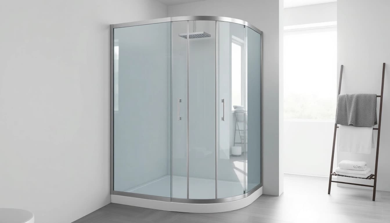 Moderne sonni Duschkabine im eleganten Badezimmer mit natürlichem Licht.