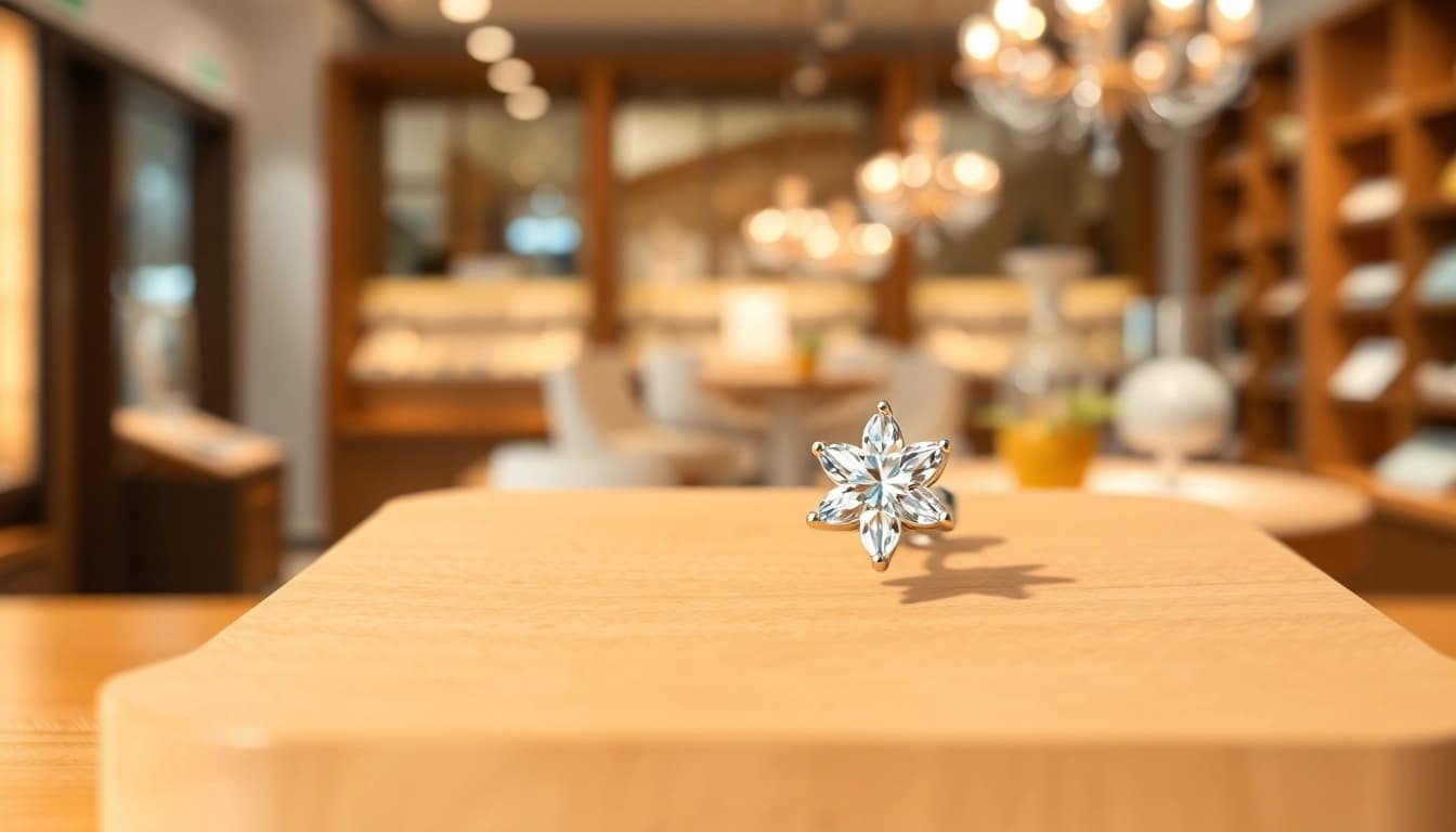 Admire the beauty of diamond cartilage earrings UK showcased on elegant display.