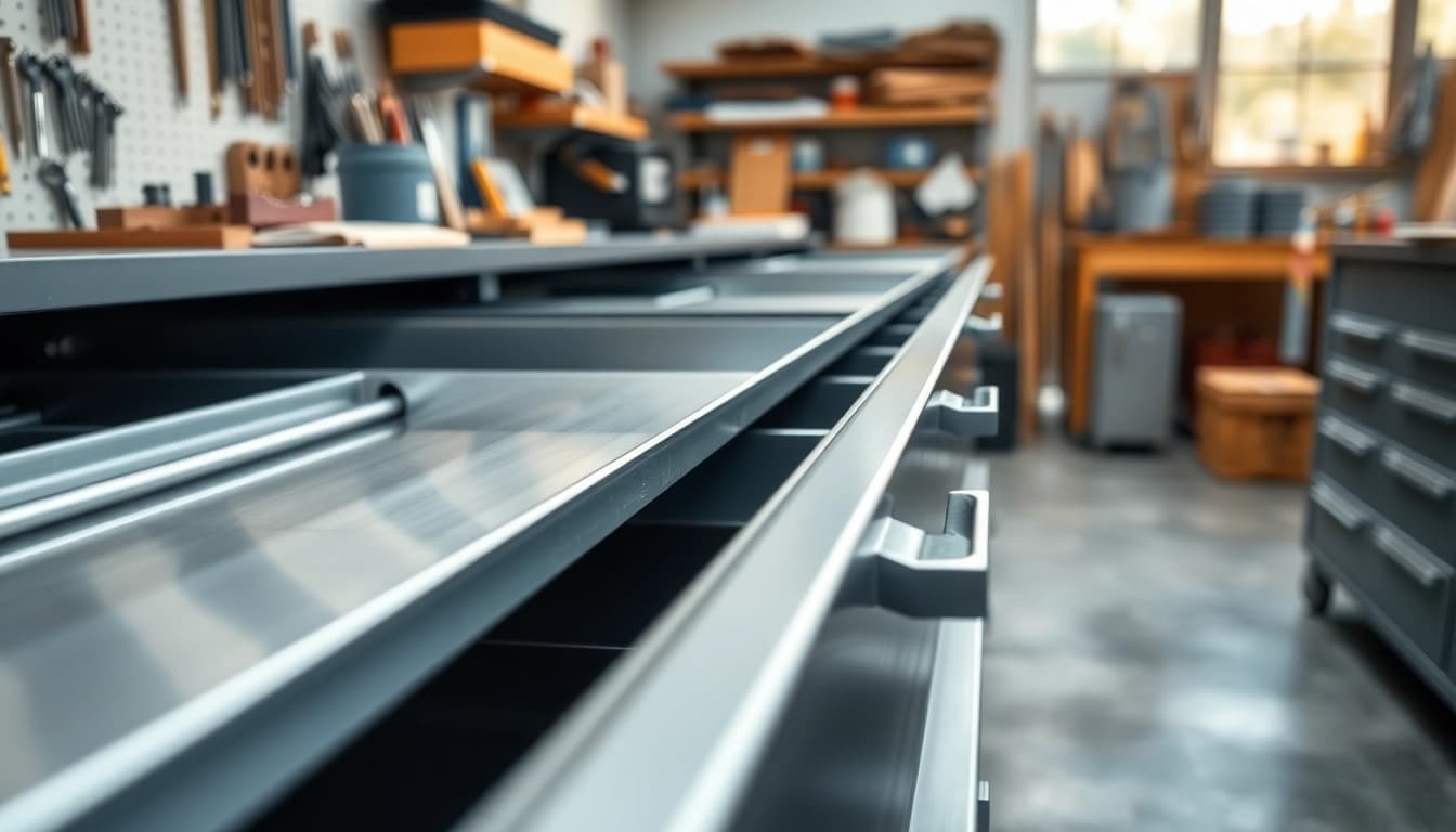 Discover a high-quality metal drawer system showcasing its smooth functionality in a modern workspace.