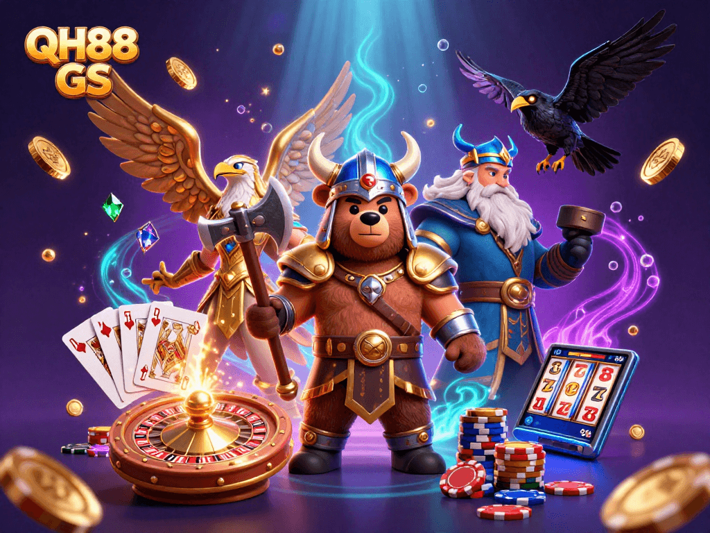 Spin to win at QH88 GS with thrilling 3D casino characters and vibrant gambling elements!