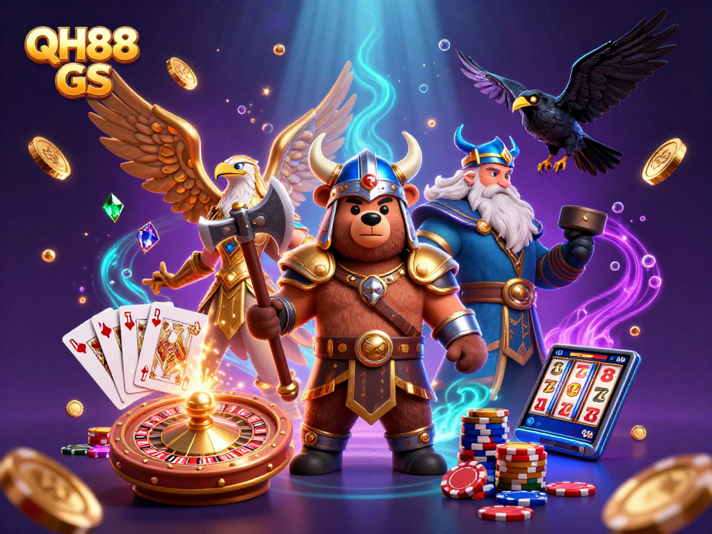Spin to win at QH88 GS with thrilling 3D casino characters and vibrant gambling elements!