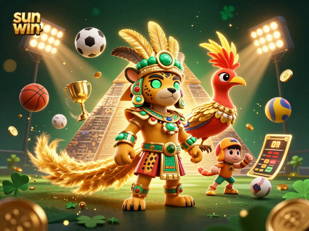Experience thrilling sports betting action featuring the iconic sun win branding, trophy, and dynamic elements.