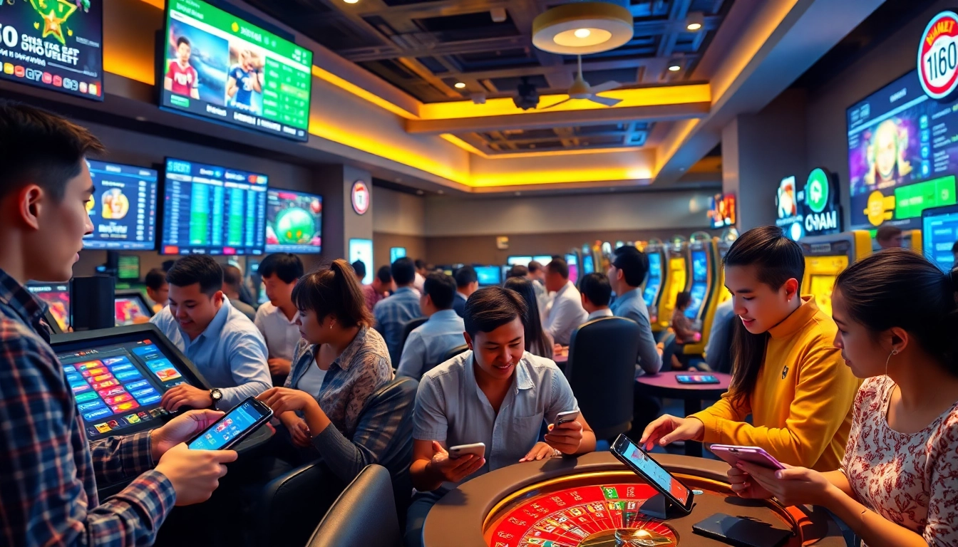 Exciting online casino scene at winvn88.live, showcasing diverse players engaging in sports betting and various games.