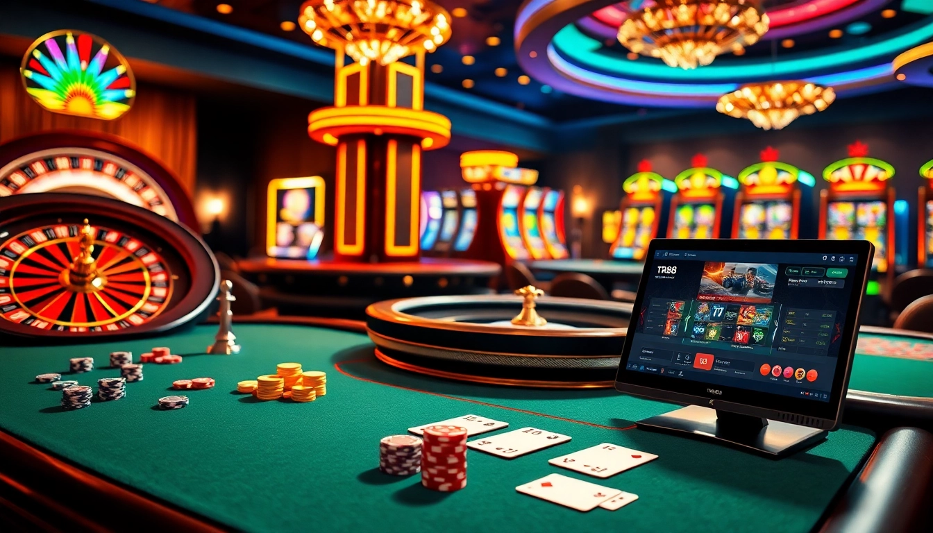 Players enjoy thrilling games at tr88 casino, showcasing exciting tables and betting experiences.