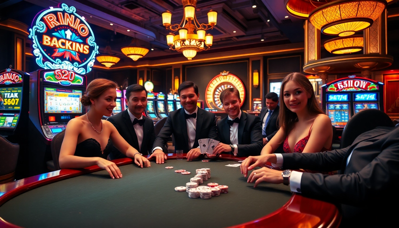 Experience thrilling action with okfun games at a luxurious casino table surrounded by excitement.