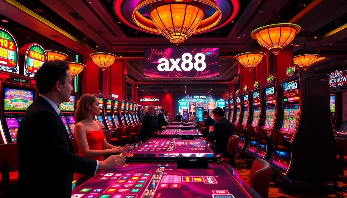 Winning big at ax88.com with slot machines and vibrant casino atmosphere.