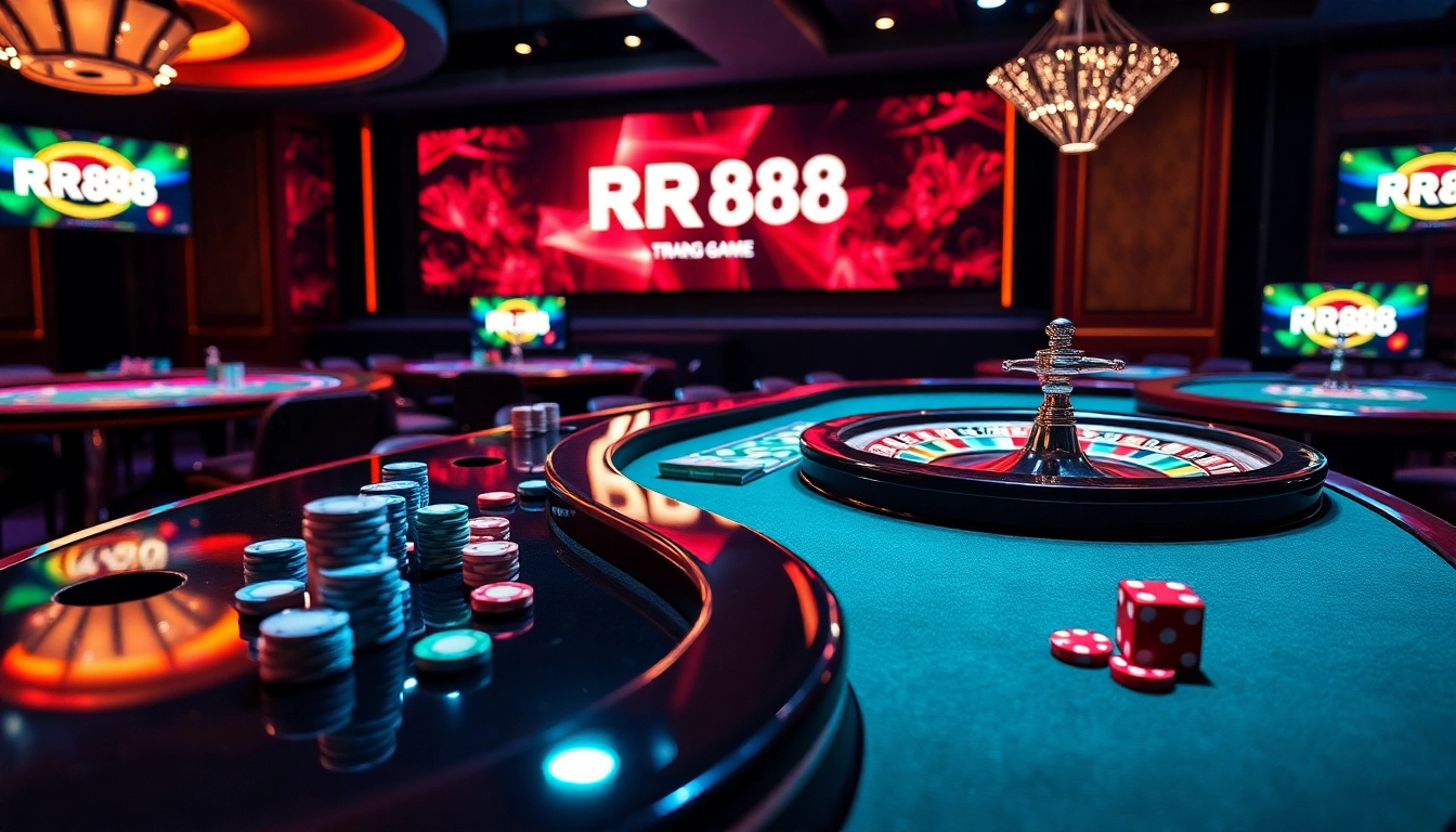 Experience the excitement of Trang game RR88 with vibrant casino tables and engaging gameplay.