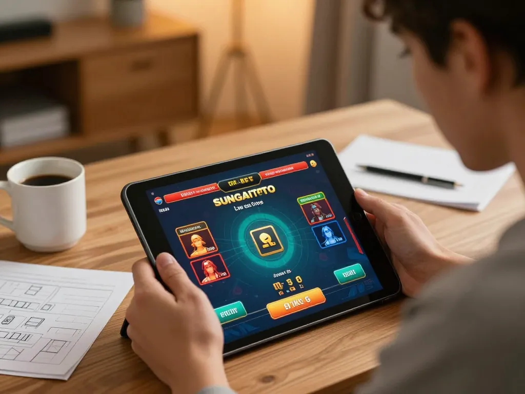 SUNGAITOTO online betting setup for live dealer games, showcasing focused gameplay and strategy.