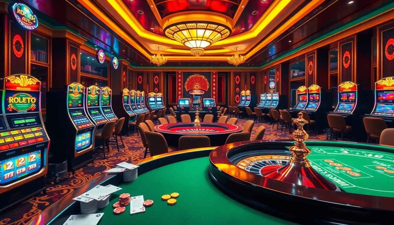 Engaging casino scene featuring pg88 gaming tables with vibrant chips and cards in action.