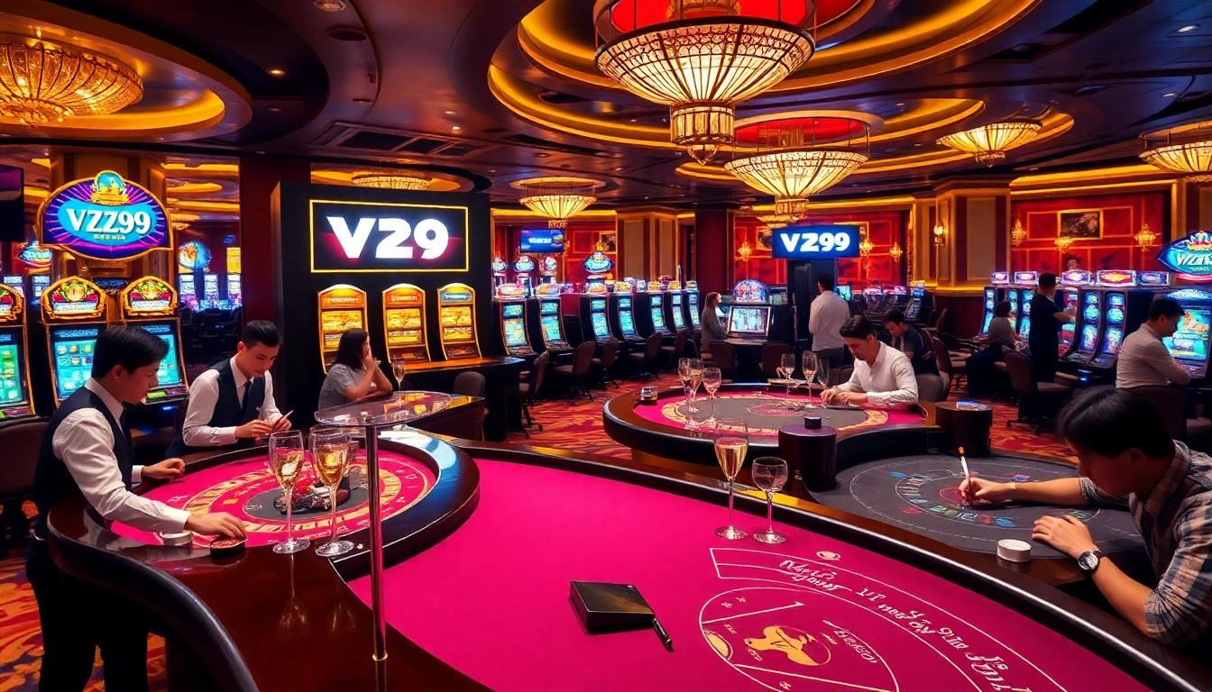 Experience thrilling gameplay at Vz99 casino with vibrant tables and stylish decor.