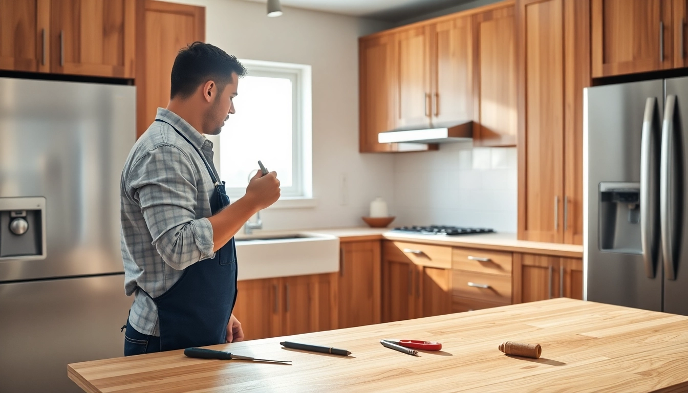 Cabinet Refacing Clearwater FL showcased in a modern kitchen transformation, highlighting skilled craftsmanship.