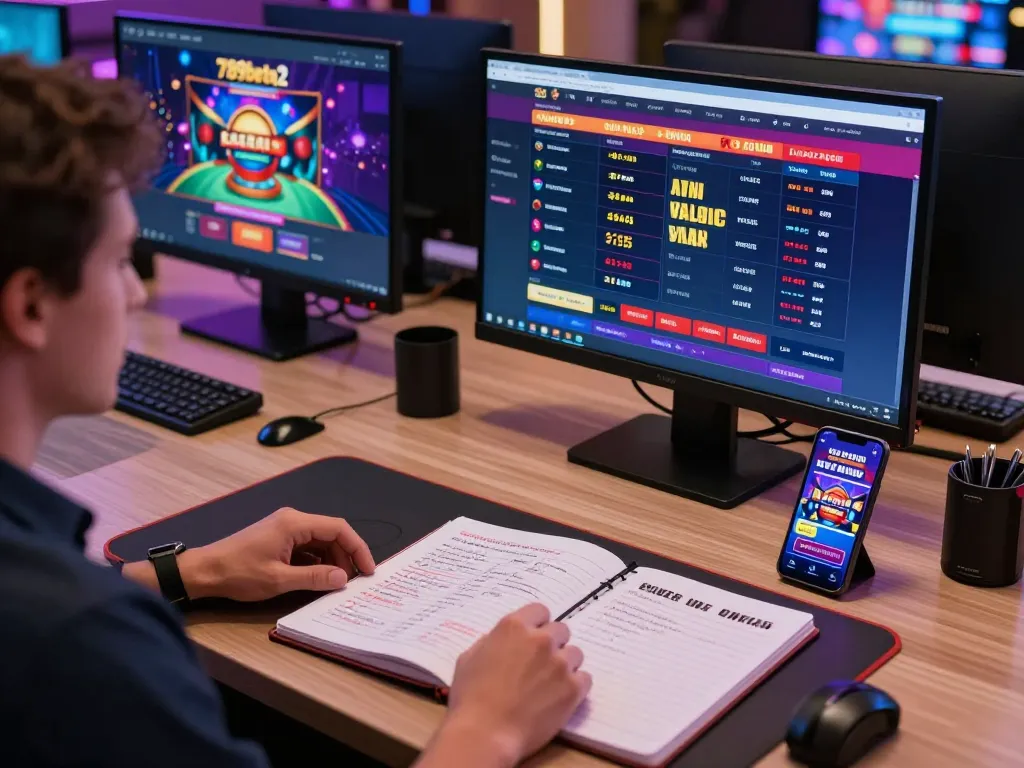 Engaging online gambling scene using 789beta2 on multiple devices, showcasing strategic betting.