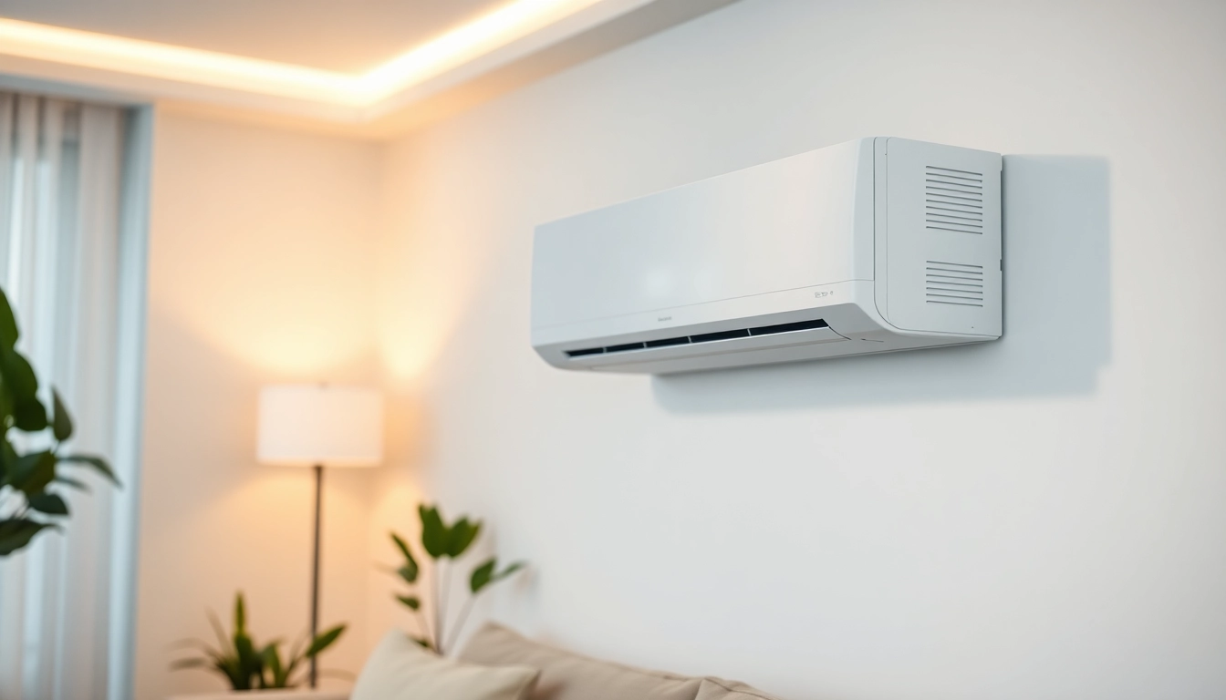 Install a mini split ac for efficient climate control in a spacious modern living room.