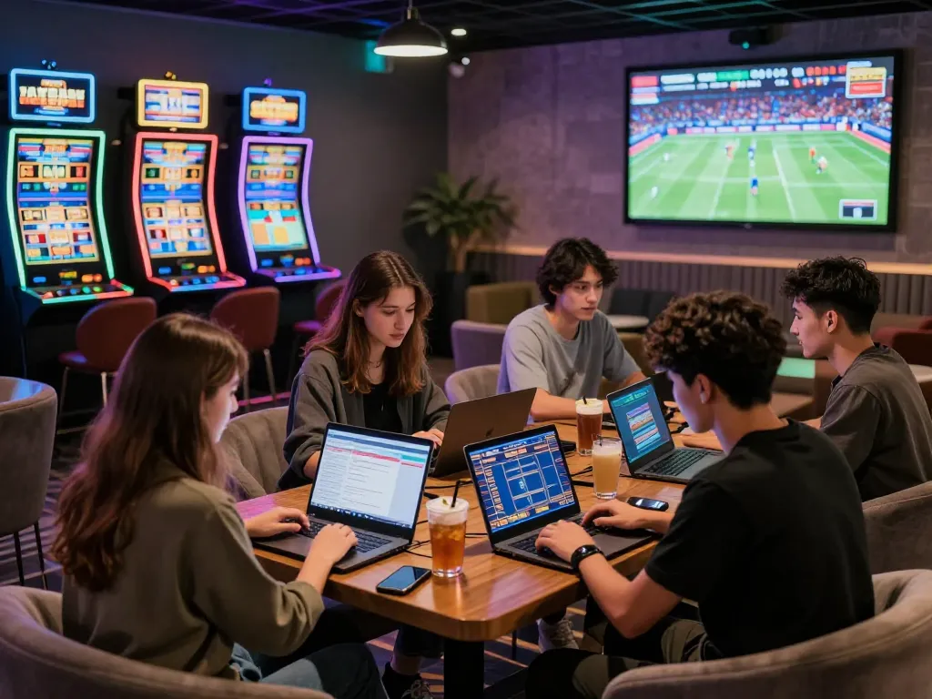 C168 online casino vibrant gaming atmosphere with players enjoying various games and promotions