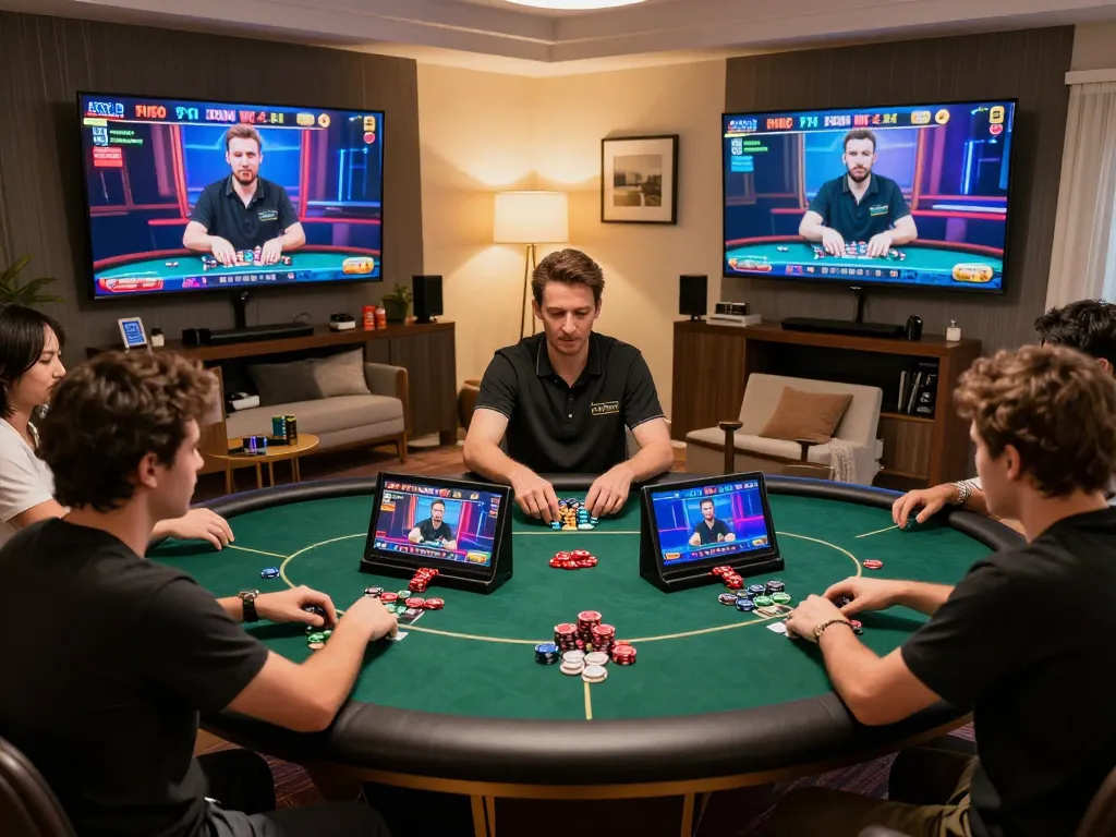 Players enjoy sc88's online poker games in a vibrant interactive setting, emphasizing real-time engagement.
