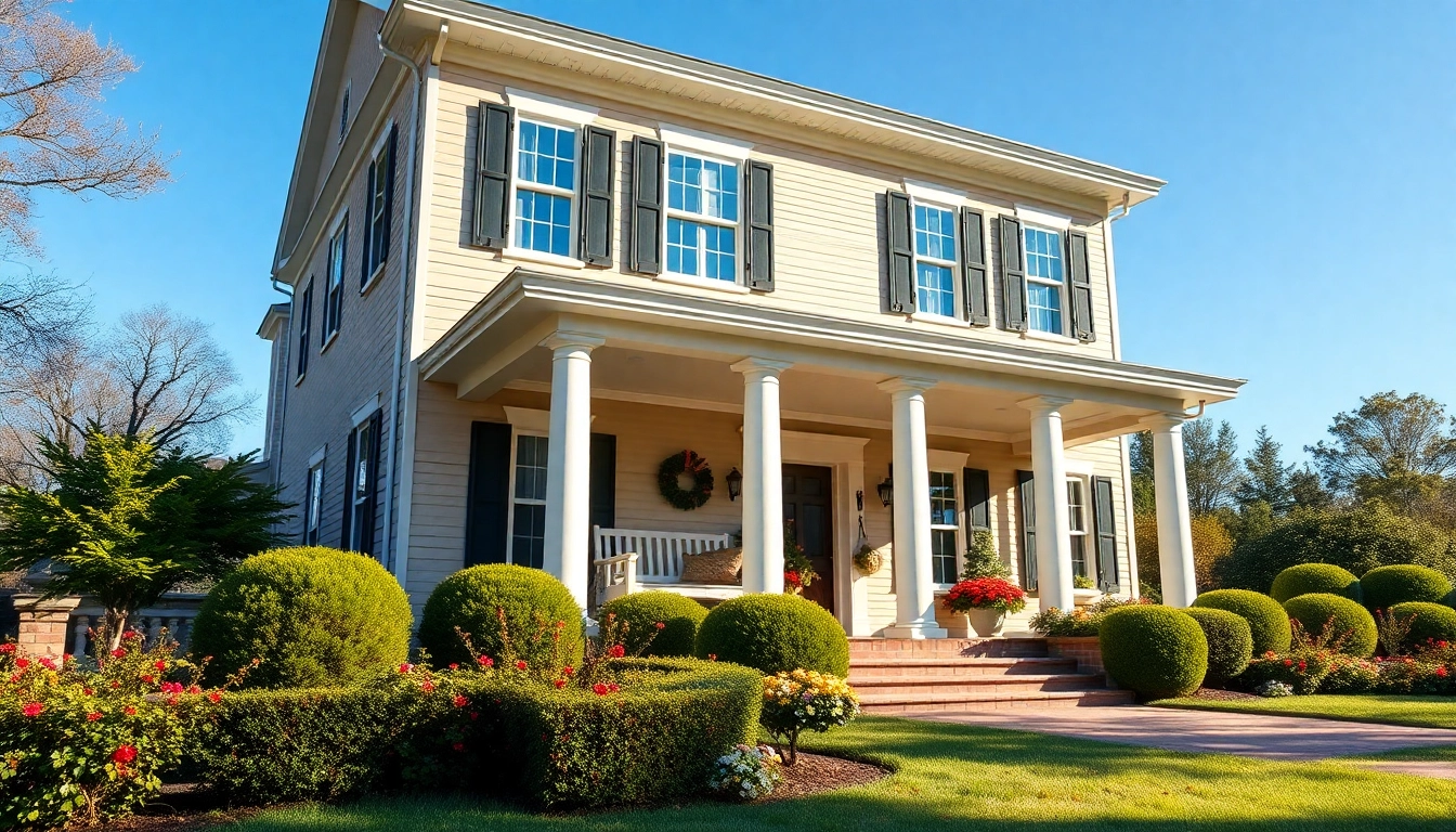 Transforming a colonial home renovation featuring elegant architecture and vibrant landscaping.
