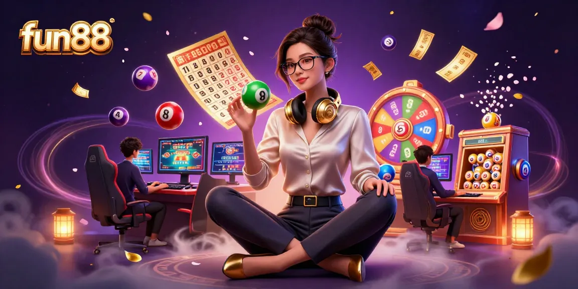 Engage with fun88 in a vibrant 3D casino scene filled with dynamic gaming elements.