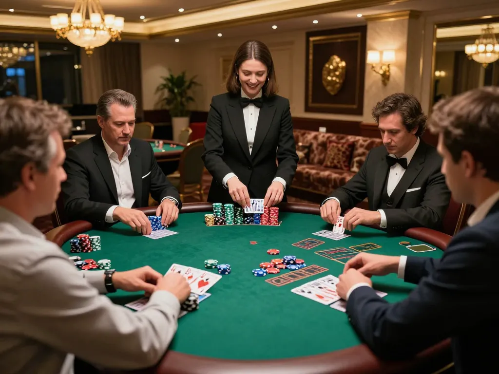 Engage in exciting blackjack gameplay at the tt88 homepage with eager players placing bets and a professional dealer.