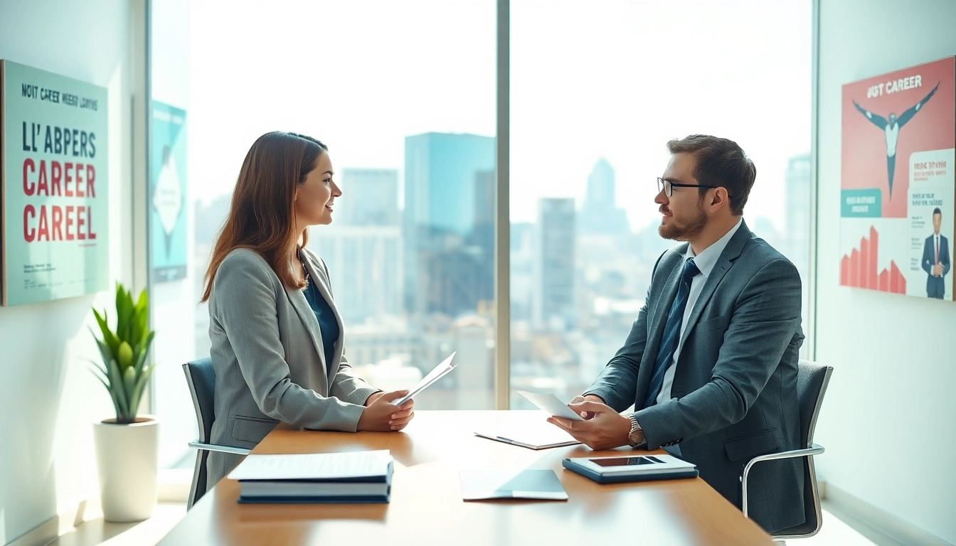 Guiding someone toward their ideal career in a modern workspace.
