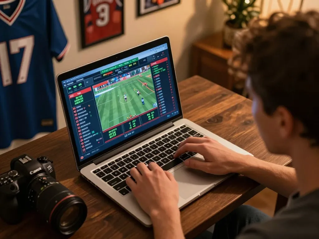 Placing bets on live sports at nhà cái lv88, showcasing immersive online gambling experience.