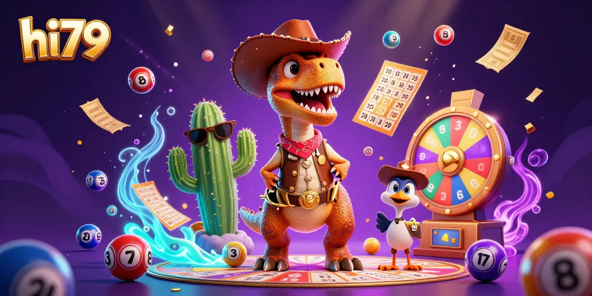 Engage in thrilling betting actions with hi79's colorful lottery and casino illustration art.