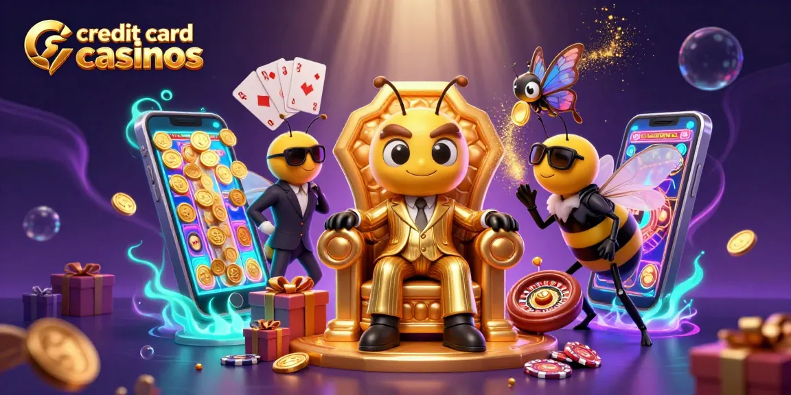 Engage with credit card casinos featuring vibrant gaming elements and colorful characters.