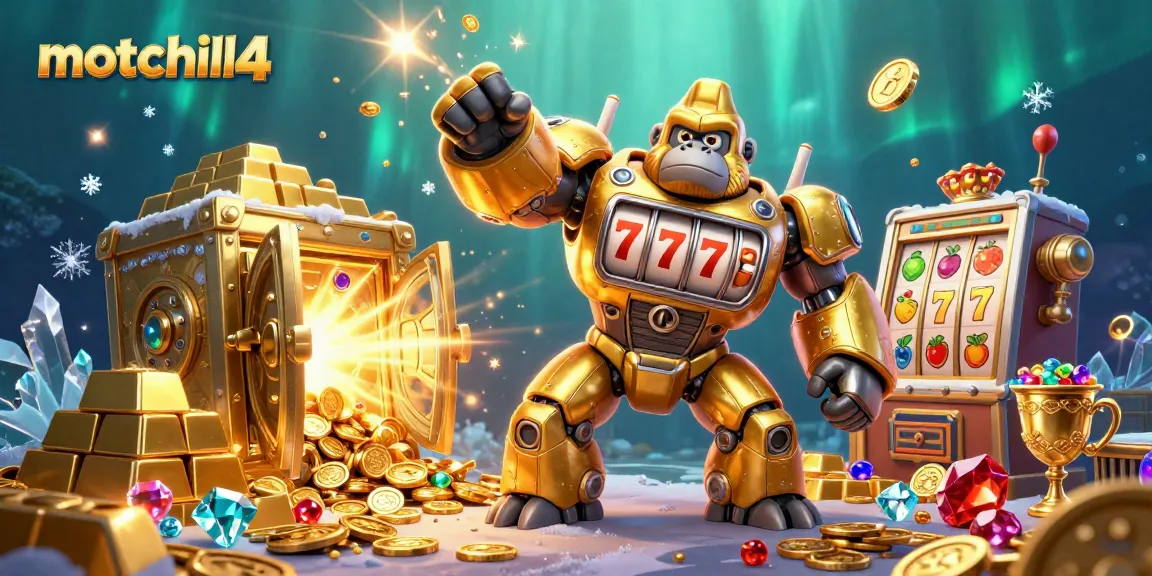 Experience thrilling gaming excitement with motchill4 as golden gorilla mech bursts into action!