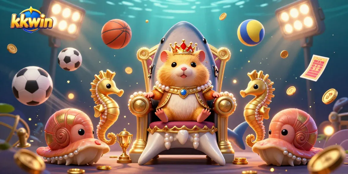 Experience exhilarating sports betting with kkwin, featuring a playful hamster king and dynamic game elements.