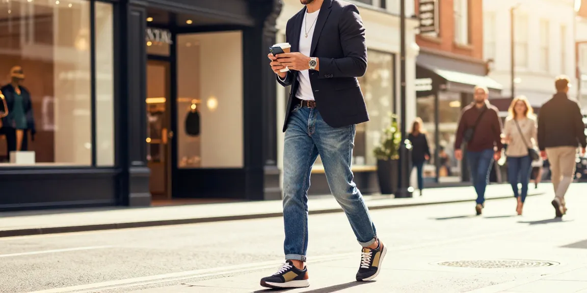 A fashionable individual showcasing a Rolex replica watch in an urban setting, exuding style and confidence.