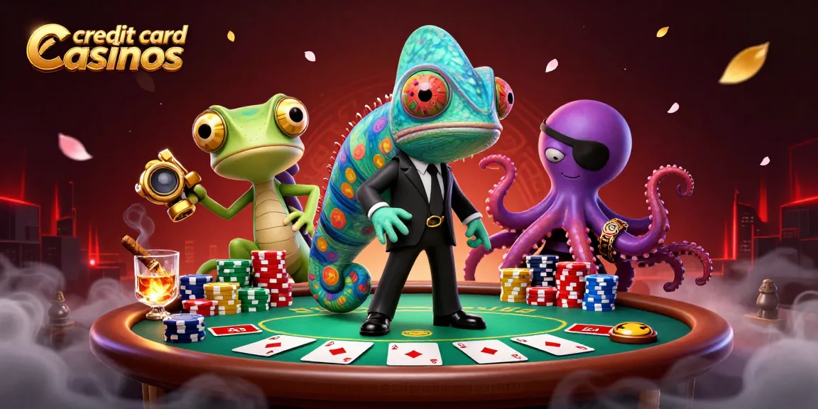 Engage in thrilling gameplay at credit card casinos with vibrant characters and rich casino elements.