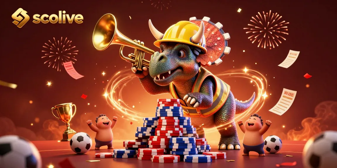 Socolive offers thrilling sports betting experiences with vibrant scenes featuring triceratops and celebration elements.